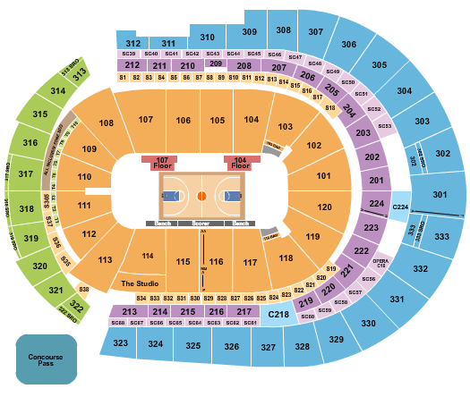 Bridgestone Arena SEC Tournament Seating Chart